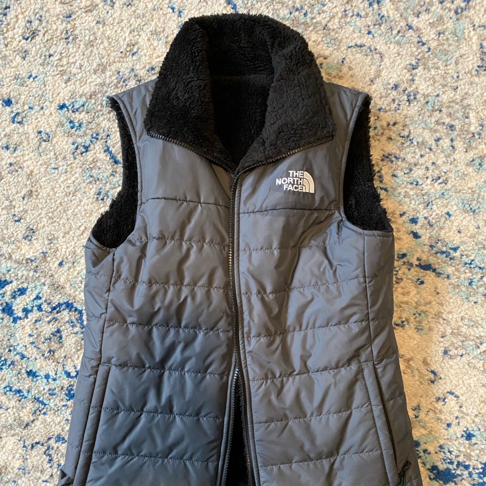 Women’s Grey / Black Reversible North Face Vest